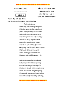 Đề thi giữa kì 2 Ngữ văn 11 Cánh diều (Đề 3)