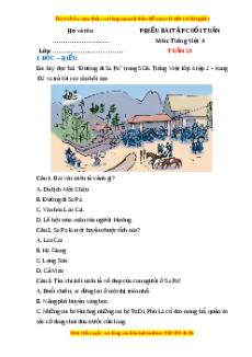 Bài tập cuối tuần Tiếng việt 4 Tuần 29 (có lời giải)