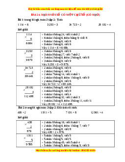 Giải Sgk Toán lớp 3 Bài 24: Nhân với số có một chữ số (có nhớ) (Cánh diều)