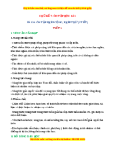 Giáo án Ôn tập phép cộng, phép trừ Toán 4 Kết nối tri thức