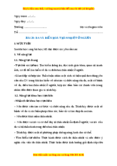 Giáo án Da và điều hòa thân nhiệt ở người Sinh học 8 Kết nối tri thức