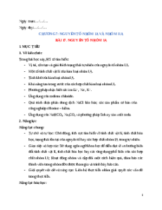 Giáo án Bài 17 Hóa học 12 Chân trời sáng tạo: Nguyên tố nhóm IA