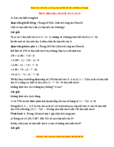 Giải sgk Toán 6 Bài 8: Dấu hiệu chia hết cho 3, cho 9 (Chân trời sáng tạo)