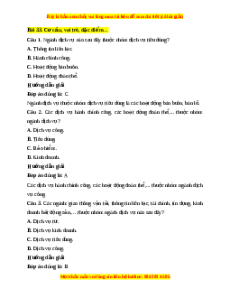 Trắc nghiệm Bài 33 Địa Lí 10 Kết nối tri thức: Cơ cấu, vai trò, đặc điểm, các nhân tố ảnh hưởng đến sự phát triển và phân bố dịch vụ