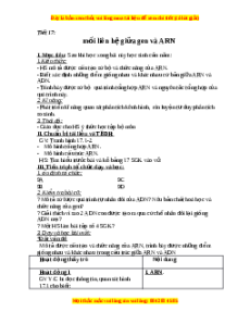 Giáo án Mối quan hệ giữa gen và ARN Sinh học 9