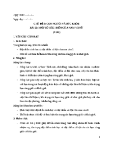 Giáo án Bài 22: Một số đặc điểm của nam và nữ Khoa học lớp 5 Chân trời sáng tạo