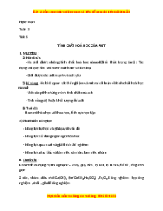 Giáo án Tính chất hóa học của axit Hóa học 9