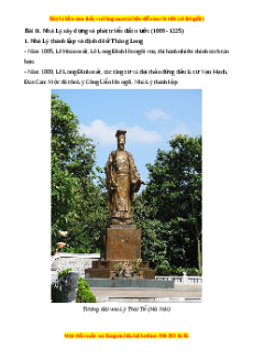Lý thuyết Lịch sử 7 Kết nối tri thức Bài 11: Nhà Lý xây dựng và phát triển đất nước (1009 - 1225)