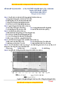 Đề thi thử Địa lí Sở Thái Nguyên năm 2023