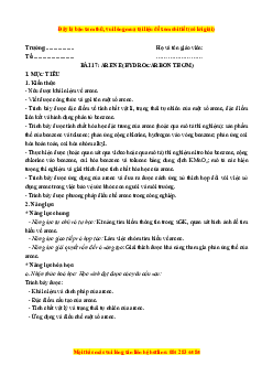 Giáo án Arene (Hydrocarbon thơm) Hóa học 11 Kết nối tri thức