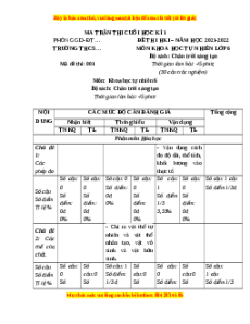Đề thi cuối kì 1 KHTN 6 Chân trời sáng tạo - Đề 1