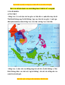 Lý thuyết Lịch sử 10 Kết nối tri thức Bài 9: Cơ sở hình thành văn minh Đông Nam Á thời kì cổ - trung đại