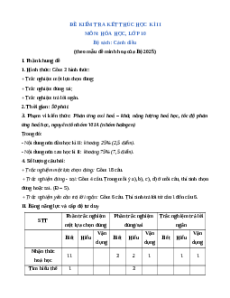 3 đề thi Hóa học 10 Cuối kì 2 Cánh diều cấu trúc mới