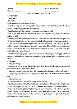 Giáo án Carboxylic acid Hóa học 11 Kết nối tri thức
