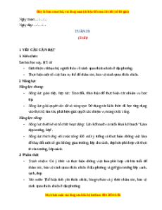 Giáo án Tuần 29 HĐTN lớp 4 Chân trời sáng tạo