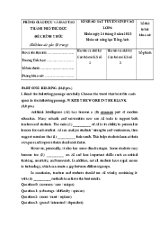 15 Đề thi Tiếng Anh vào lớp 6 Tp Hồ Chí Minh (có lời giải)