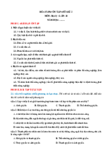 Đề cương ôn tập Giữa kì 2 Địa lí 10 Chân trời sáng tạo