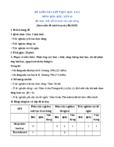 3 đề thi Hóa học 10 Cuối kì 2 Kết nối tri thức cấu trúc mới