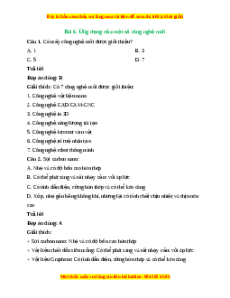 Trắc nghiệm Công nghệ 10 Bài 6 Cánh diều: Ứng dụng của một số công nghệ mới