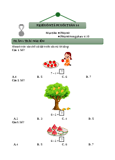 Bài tập cuối tuần Toán lớp 1 Tuần 14 Chân trời sáng tạo (có lời giải)