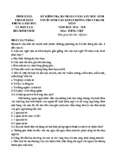 44 Đề thi Tiếng Việt vào lớp 6 Hà Nội (các năm)