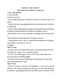 Giáo án Bài 6 Địa lí 12 Cánh diều (2024): Dân số, lao động và việc làm