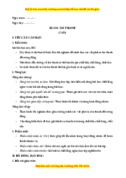 Giáo án Bài 10 Khoa học lớp 4 (Chân trời sáng tạo): Âm thanh