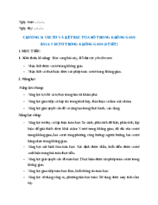 Giáo án Vectơ trong không gian Toán 12 Kết nối tri thức