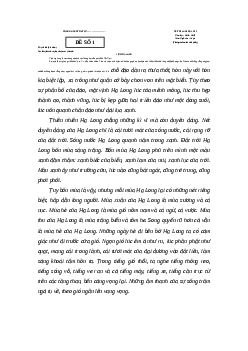 Đề thi Cuối kì 1 Ngữ văn 9 Cánh diều 2024 (Đề 1)