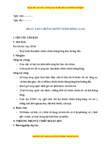 Giáo án Bài 12 Công nghệ lớp 4 Kết nối tri thức: Làm chuồn chuồn thăng bằng
