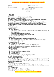 Giáo án  Sóng điện từVật lí 11 Kết nối tri thức