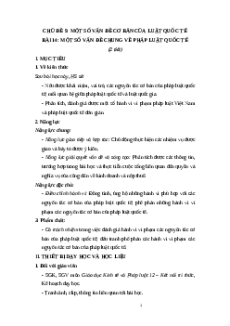 Giáo án KTPL Bài 14: Một số vấn đề chung về pháp luật quốc tế 12 Kết nối tri thức