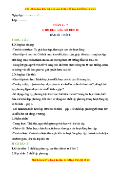 Giáo án Số 7 Toán lớp 1 Chân trời sáng tạo