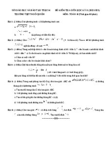 Đề thi giữa kì 2 Toán 10 trường THPT Ngô Quyền - TP Hồ Chí Minh năm 2022-2023