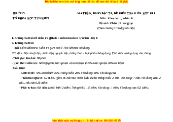Đề thi giữa kì 1 KHTN 6 Chân trời sáng tạo (nối tiếp)- Đề 1