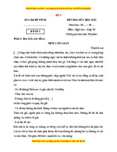 Đề thi giữa kì 1 Ngữ văn 11 Kết nối tri thức (đề 1)