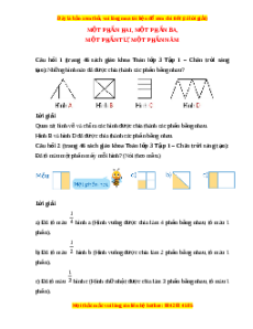 Giải Sgk Toán lớp 3 Bài 28: Một phần hai, một phần ba, một phần tư, một phần năm (Chân trời sáng tạo)
