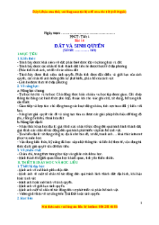 Giáo án Bài 12 Địa lí 10 Cánh diều: Đất và sinh quyển