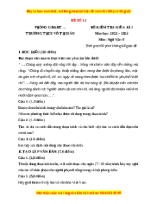 Đề thi giữa kì 1 Ngữ văn 9 - Đề 13