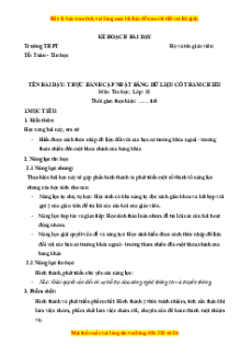 Giáo án Bài 12 Tin 11 Kết nối tri thức: Thực hành cập nhật bảng dữ liệu có tham chiếu