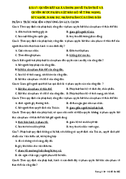 Trắc nghiệm Bài 17 Kinh tế pháp luật 11 Đúng-Sai, Trả lời ngắn: Quyền bất khả xâm phạm thân thể