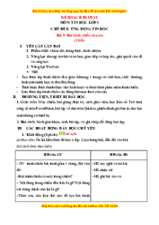 Giáo án Bài 9 Tin học lớp 4 Chân trời sáng tạo: Bài trình chiếu của em