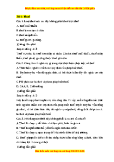 Trắc nghiệm Bài 6: Thuế KTPL 10 Cánh diều