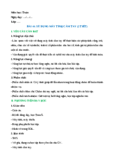 Giáo án Sử dụng máy tính cầm tay Toán lớp 5 Cánh diều