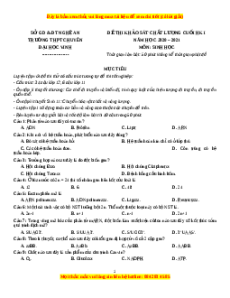 Đề thi thử Sinh Học trường Chuyên ĐH Vinh lần 1 năm 2021