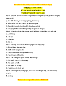 Đề thi GDCD 6 cuối kì 1 THCS Võ Văn Vân  - Đề 5 có đáp án