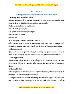 Lý thuyết Khoa học tự nhiên 7 Chân trời sáng tạo Bài 1: Phương pháp và kĩ năng học tập môn Khoa học tự nhiên