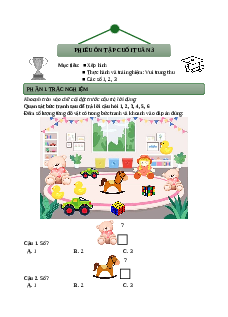 Bài tập cuối tuần Toán lớp 1 Tuần 3 Chân trời sáng tạo (có lời giải)