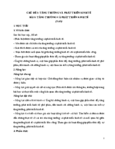 Giáo án Bài 1: Tăng trưởng và phát triển kinh tế KTPL 12 Kết nối tri thức