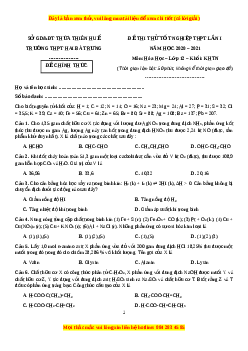 Đề thi thử Hóa Học trường Hai Bà Trưng năm 2021
